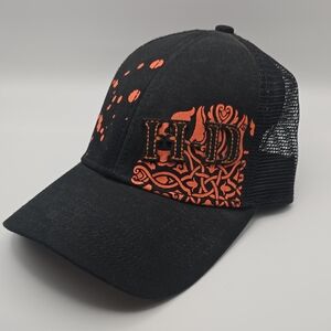 Harley-Davidson Black and Orange Cap